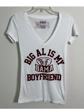 PINK Victoria’s Secret University Of Alabama Big AL Women’s T-Shirt Sz XS White